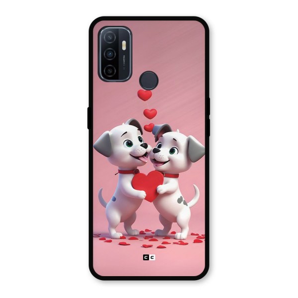 Two Puppies Together Metal Back Case for Oppo A53