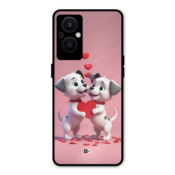Two Puppies Together Metal Back Case for Oppo F21s Pro 5G