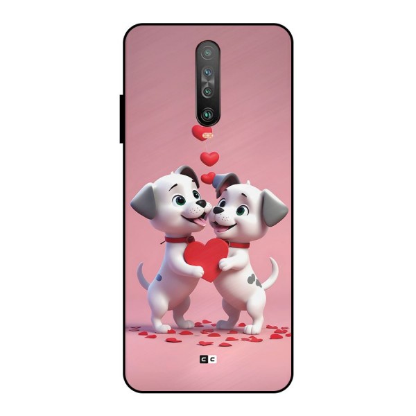 Two Puppies Together Metal Back Case for Poco X2