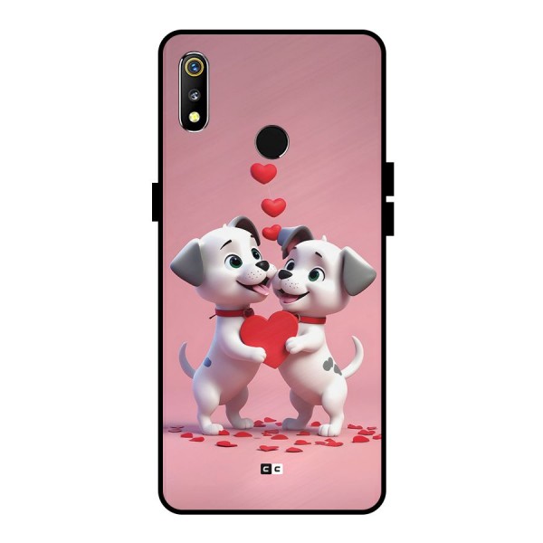 Two Puppies Together Metal Back Case for Realme 3i