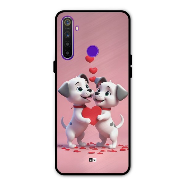 Two Puppies Together Metal Back Case for Realme 5