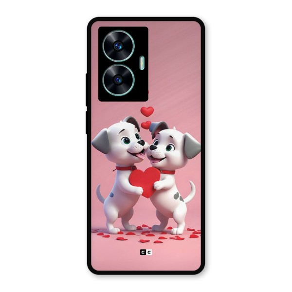 Two Puppies Together Metal Back Case for Realme C55