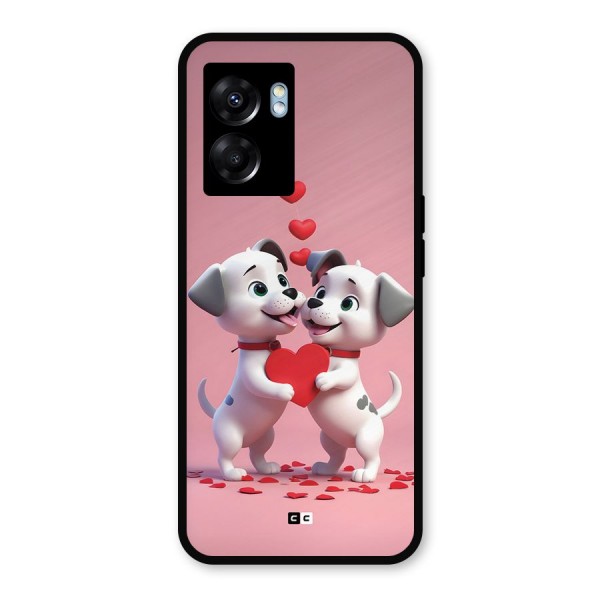Two Puppies Together Metal Back Case for Realme Narzo 50 5G