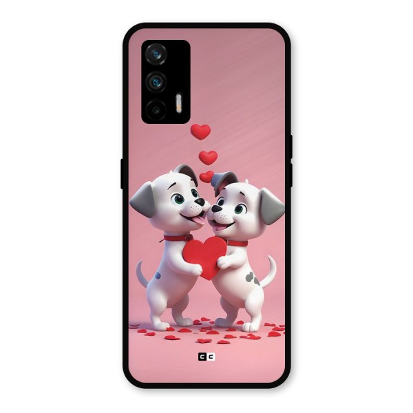Two Puppies Together Metal Back Case for Realme X7 Max