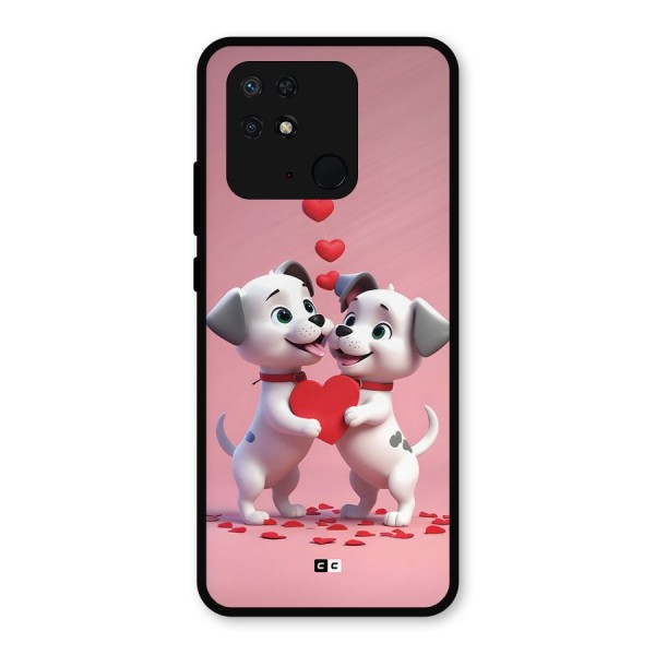 Two Puppies Together Metal Back Case for Redmi 10 Power