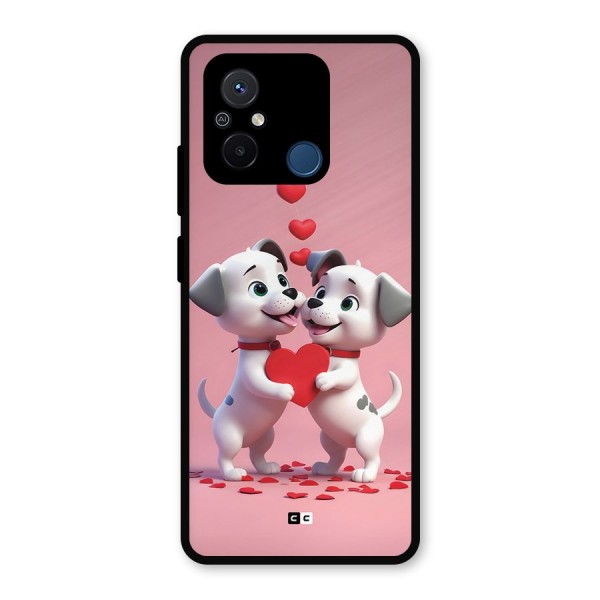 Two Puppies Together Metal Back Case for Redmi 12C