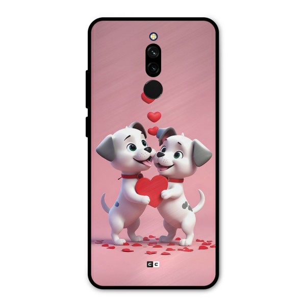 Two Puppies Together Metal Back Case for Redmi 8