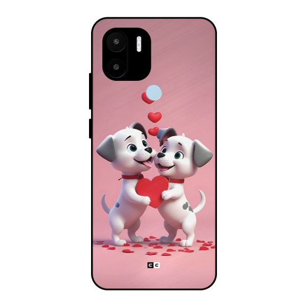 Two Puppies Together Metal Back Case for Redmi A2 Plus