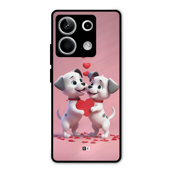 Two Puppies Together Metal Back Case for Redmi Note 13 5G