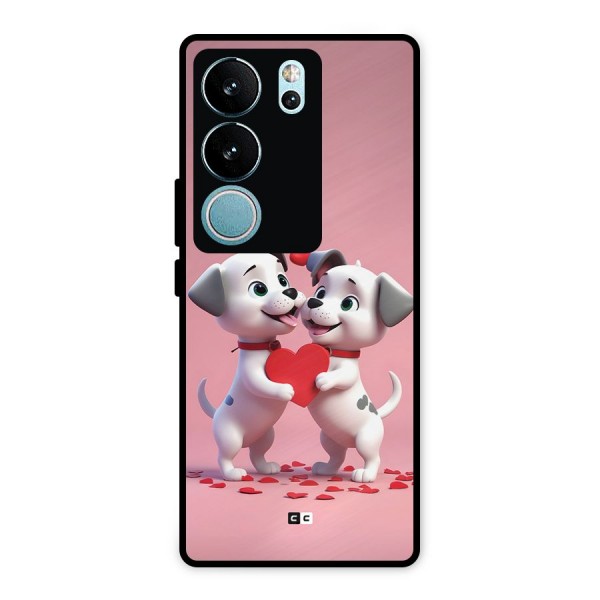 Two Puppies Together Metal Back Case for Vivo V29