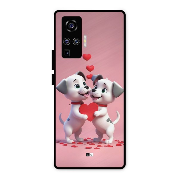 Two Puppies Together Metal Back Case for Vivo X50 Pro