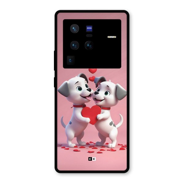 Two Puppies Together Metal Back Case for Vivo X80 Pro
