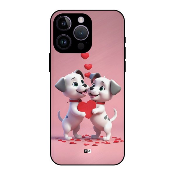 Two Puppies Together Metal Back Case for iPhone 14 Pro Max