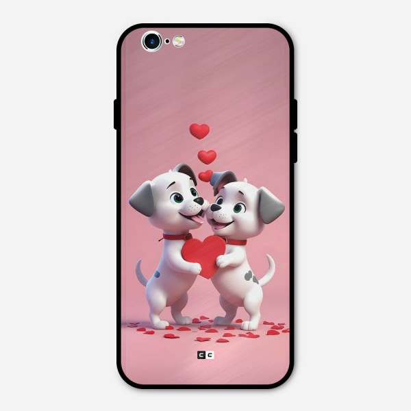Two Puppies Together Metal Back Case for iPhone 6 6s