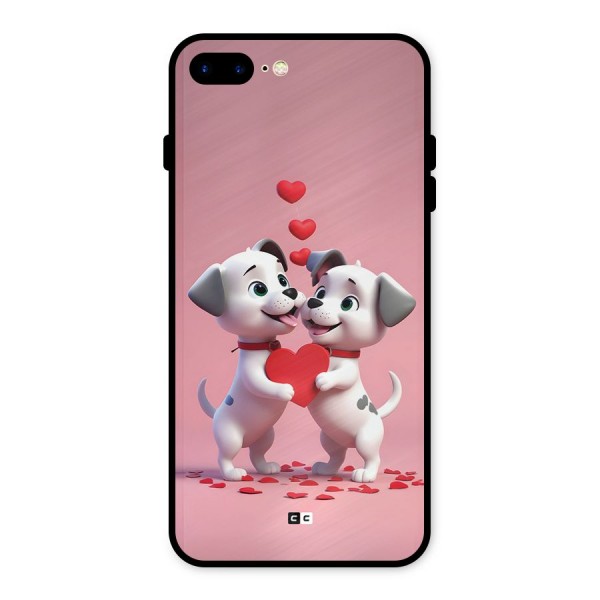 Two Puppies Together Metal Back Case for iPhone 8 Plus