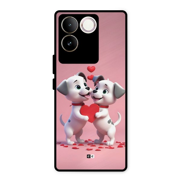 Two Puppies Together Metal Back Case for iQOO Z7 Pro