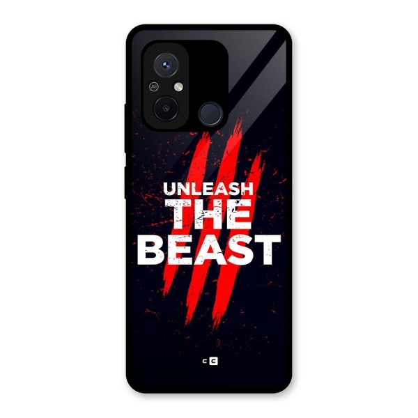 Unleash The Beast Glass Back Case for Redmi 12C