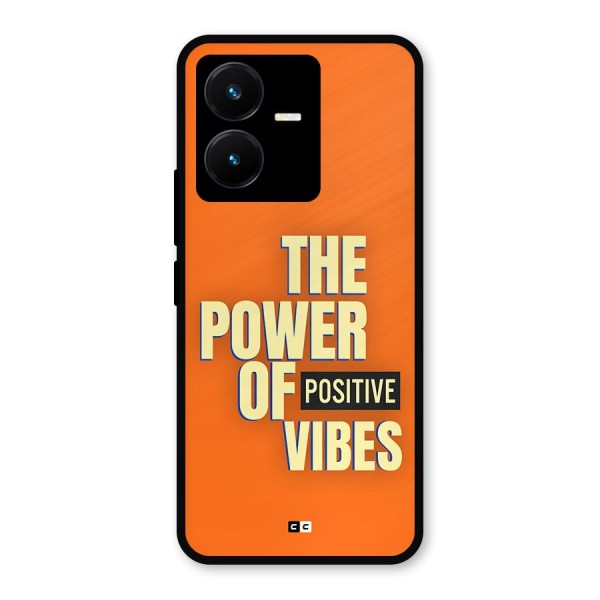 Upbeat Vibes Metal Back Case for Vivo Y22