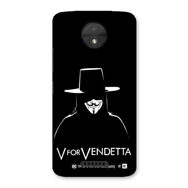 V for Vendetta Minimal Back Case for Moto C