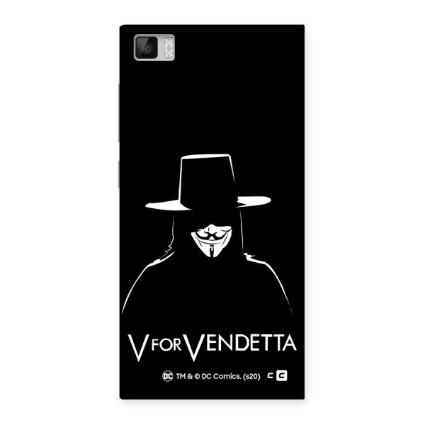 V for Vendetta Minimal Back Case for Xiaomi Mi3