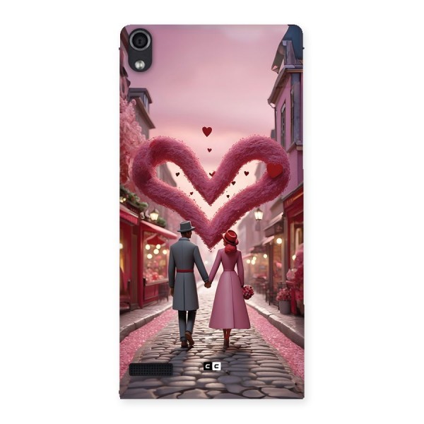 Valetines Couple Walking Back Case for Ascend P6