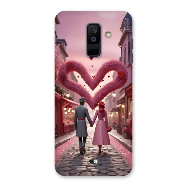 Valetines Couple Walking Back Case for Galaxy A6 Plus