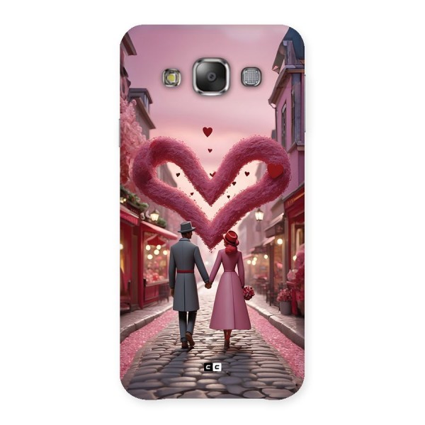 Valetines Couple Walking Back Case for Galaxy E7