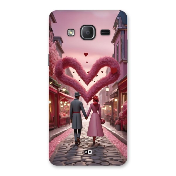Valetines Couple Walking Back Case for Galaxy On7 2015