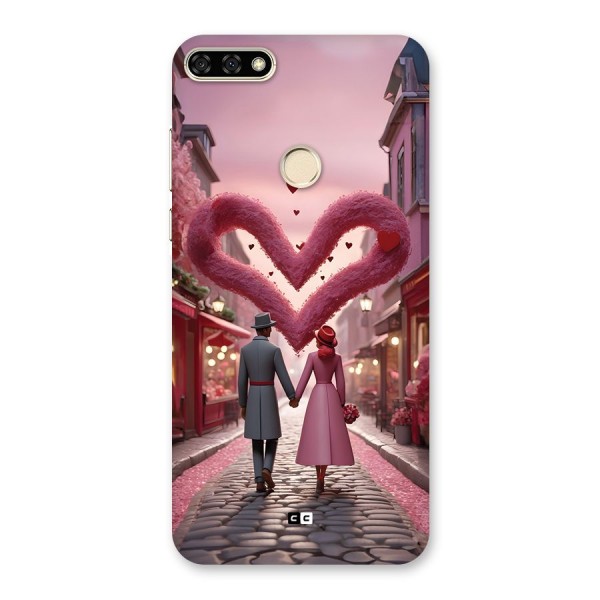 Valetines Couple Walking Back Case for Honor 7A