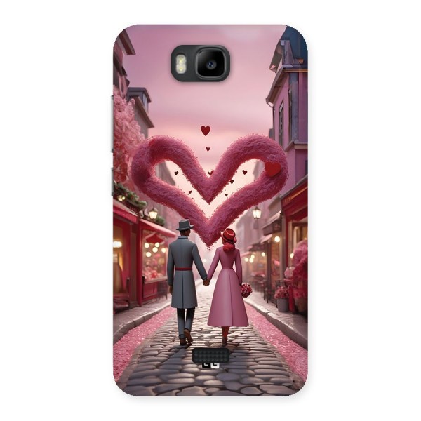 Valetines Couple Walking Back Case for Honor Bee