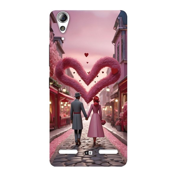 Valetines Couple Walking Back Case for Lenovo A6000 Plus