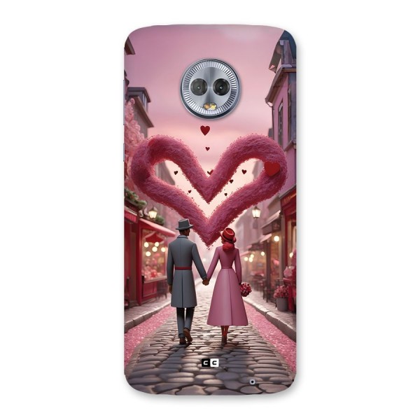 Valetines Couple Walking Back Case for Moto G6 Plus