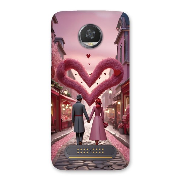 Valetines Couple Walking Back Case for Moto Z2 Play