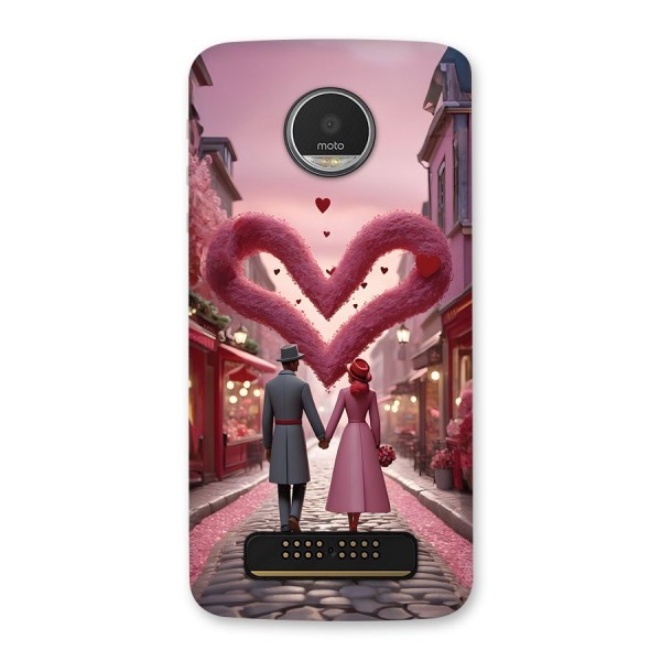 Valetines Couple Walking Back Case for Moto Z Play