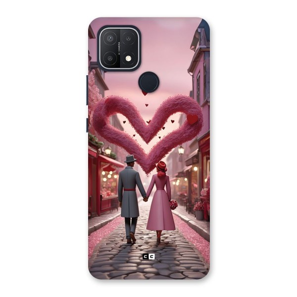 Valetines Couple Walking Back Case for Oppo A15