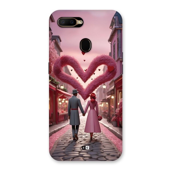 Valetines Couple Walking Back Case for Oppo A5s