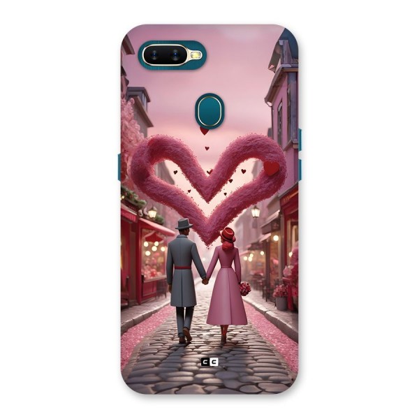 Valetines Couple Walking Back Case for Oppo A7