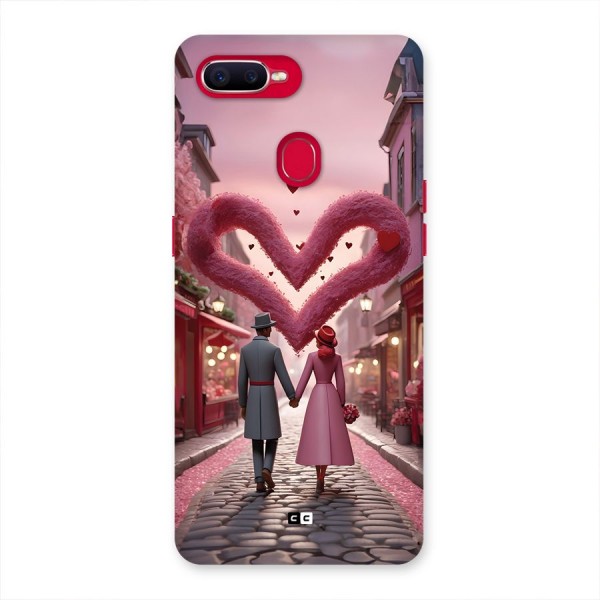 Valetines Couple Walking Back Case for Oppo F9 Pro