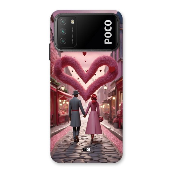 Valetines Couple Walking Back Case for Poco M3