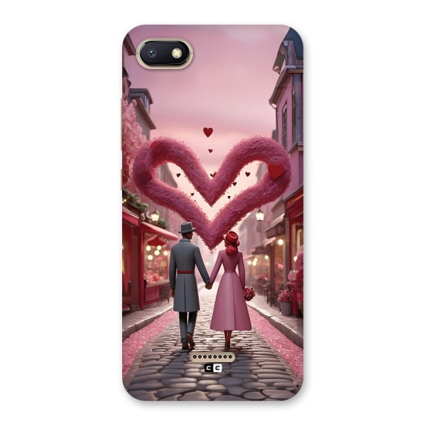Valetines Couple Walking Back Case for Redmi 6A