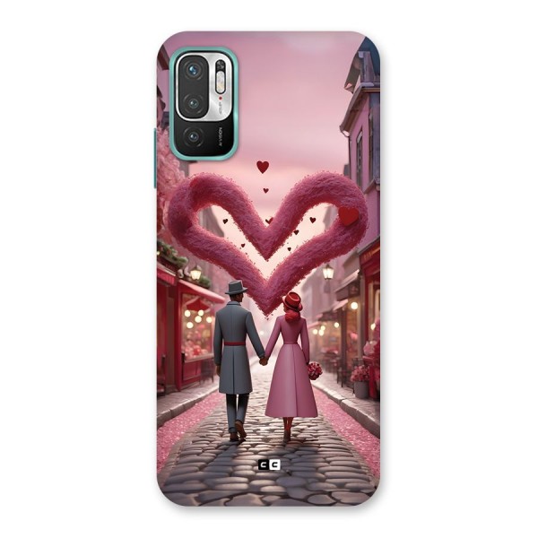 Valetines Couple Walking Back Case for Redmi Note 10T 5G