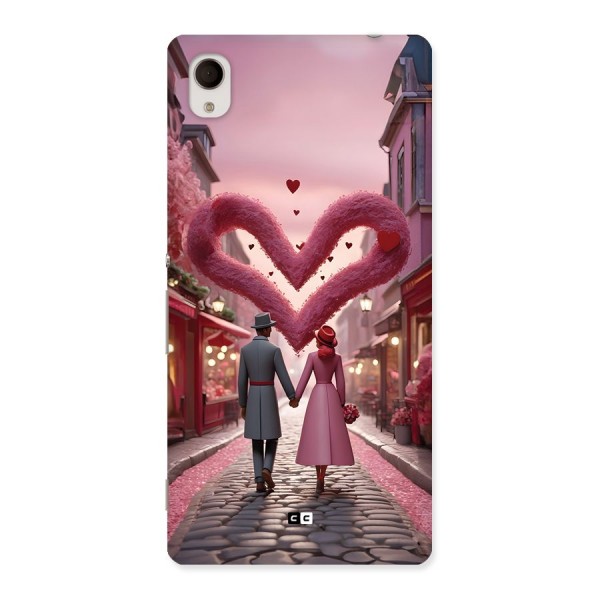Valetines Couple Walking Back Case for Xperia M4