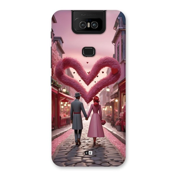 Valetines Couple Walking Back Case for Zenfone 6z