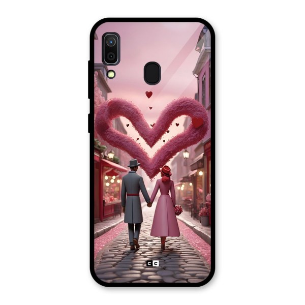 Valetines Couple Walking Glass Back Case for Galaxy A30