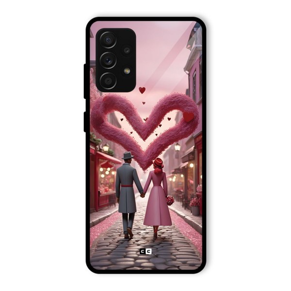 Valetines Couple Walking Glass Back Case for Galaxy A53 5G