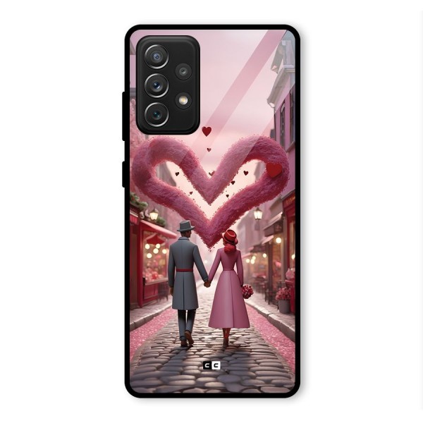 Valetines Couple Walking Glass Back Case for Galaxy A72