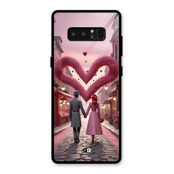 Valetines Couple Walking Glass Back Case for Galaxy Note 8
