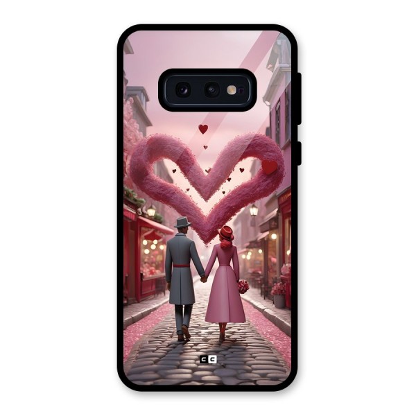 Valetines Couple Walking Glass Back Case for Galaxy S10e