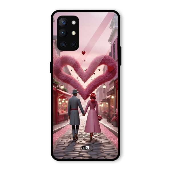 Valetines Couple Walking Glass Back Case for OnePlus 9R