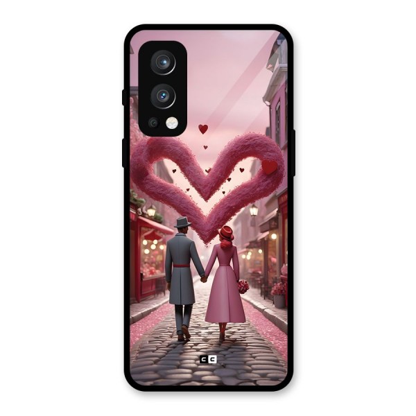 Valetines Couple Walking Glass Back Case for OnePlus Nord 2 5G